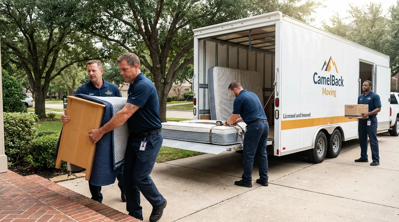 Crew loading residential truck for cross-state move from Jeffersonville, KY