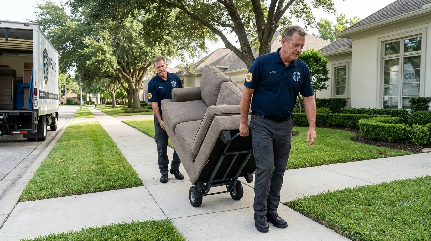 Local residential moving crew loading furniture in Jeffersonville, KY